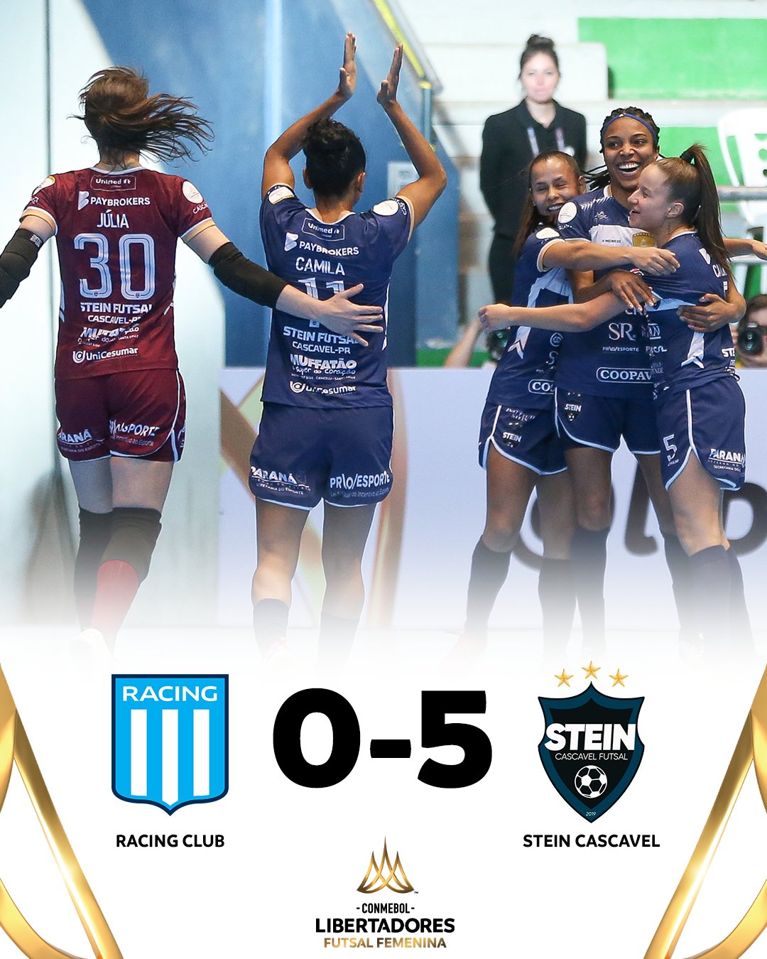 Stein Cascavel revalida el título de Campeonas de la Copa CONMEBOL Libertadores de Fútbol Sala Femenino.